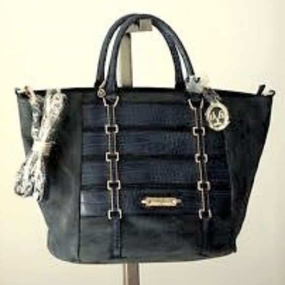 New Versace V1969 Evangeline Blk faux Leather Bag - Picture 2 of 4